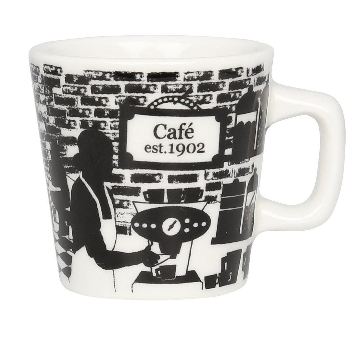 Cafe 1902 espresso cup black and white 1 dl